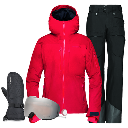 Damen Skibekleidung Set - Red Diamond